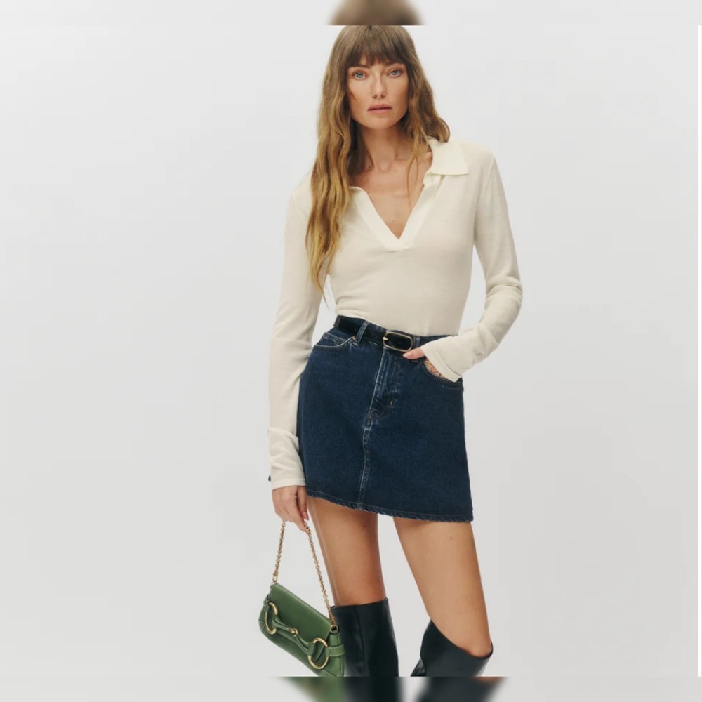 Reformation
Lydia High Rise Denim Mini Skirt